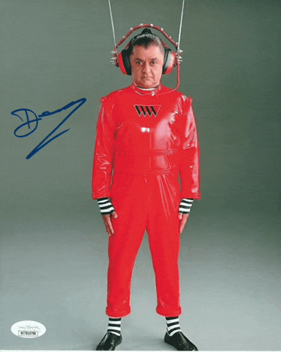 a man in a red jumpsuit with ww on the front
