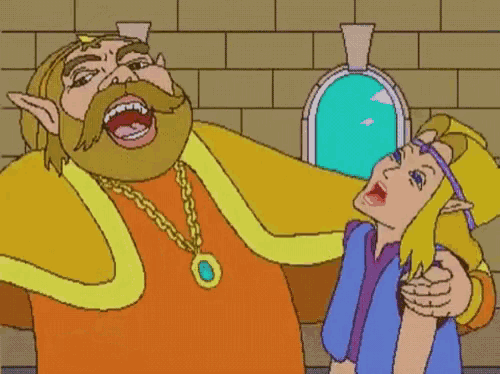 a cartoon drawing of a man with a beard and a woman