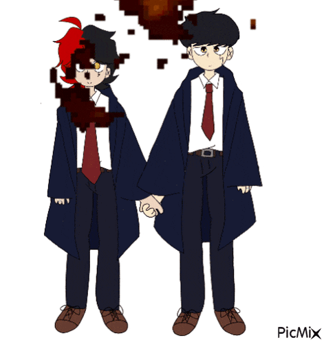a pixel art drawing of a person standing in front of a large explosion