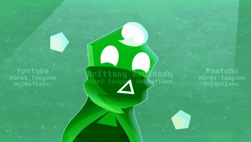 a green cartoon character with the name brittany robinson