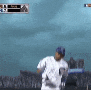 a baseball game is being played with a score of 5 to 7