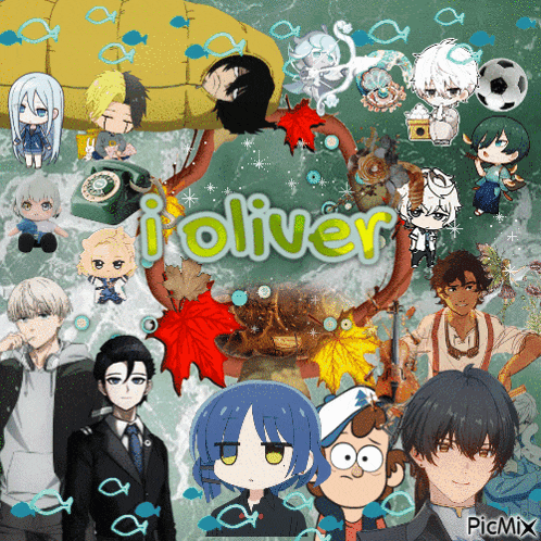 a collage of anime characters with the name oliver