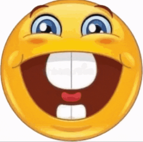 a cartoon smiley face with big teeth and a big smile