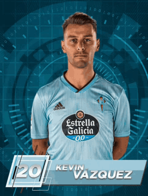 kevin vazquez wears a light blue adidas shirt