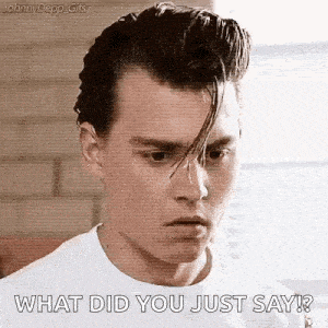 a close up of a man 's face with the caption `` what did you just say ? ''