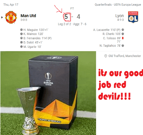 a soccer game between man utd and lyon is shown