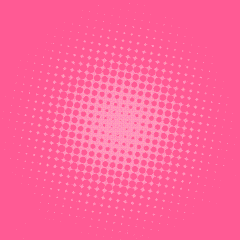 two cartoon cats on a pink background with dots