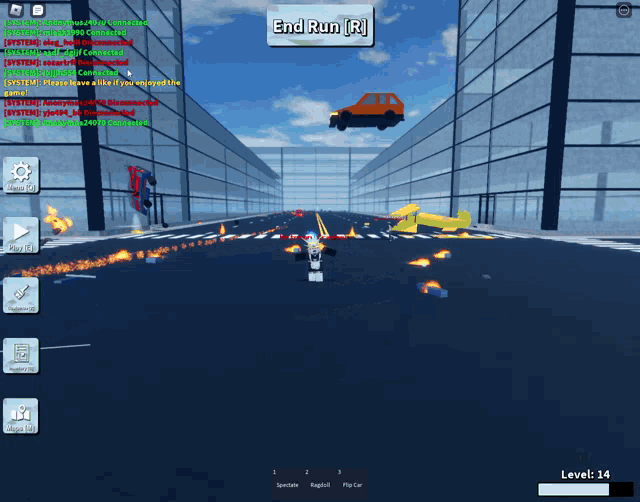 a screenshot of a video game that says end run [ r ] on it