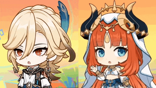 a boy and a girl are standing next to each other on a colorful background
