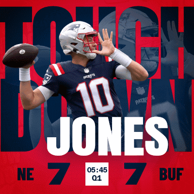 a patriots football player named jones is throwing a ball