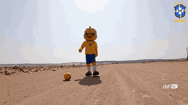 a mascot with the number 10 on his jersey
