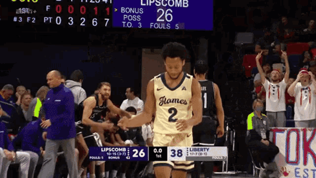 a basketball game is being played between the flames and the liberty