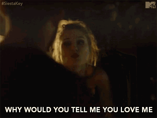 a woman is asking a man why would you tell me you love me