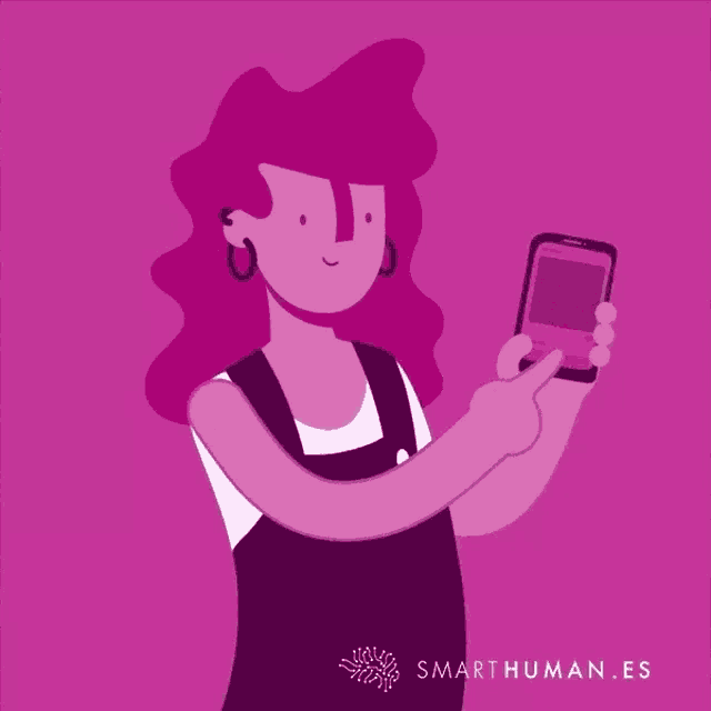 a cartoon of a woman taking a picture with a hater detected speech bubble above her