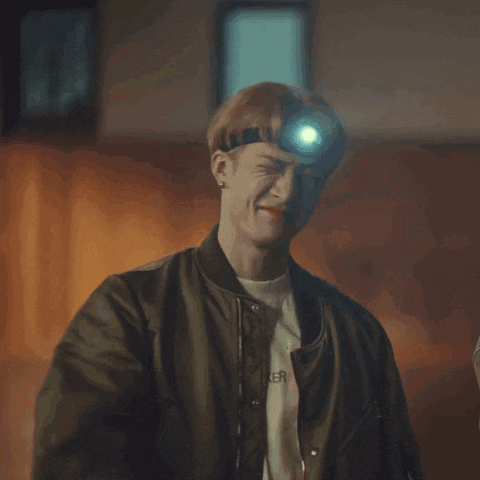 a painting of a person with a light shining on them