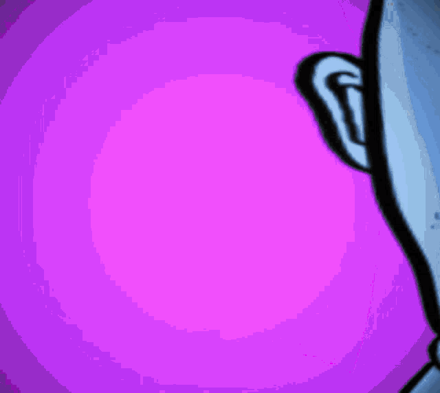 a cartoon drawing of a person 's face with a purple background
