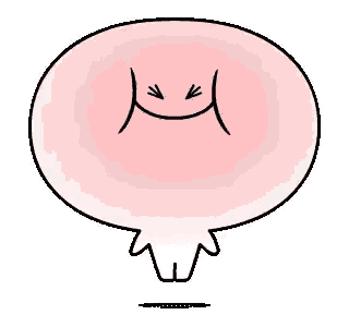 a cartoon drawing of a pink balloon with a face on it .