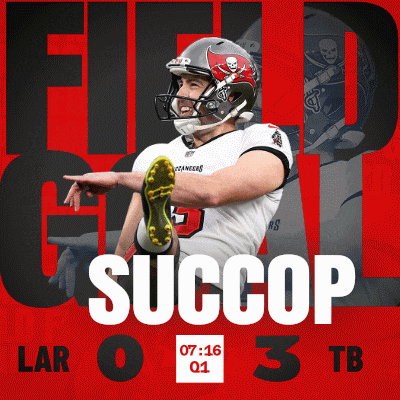 a tampa bay buccaneers football player is shown on a red and black background