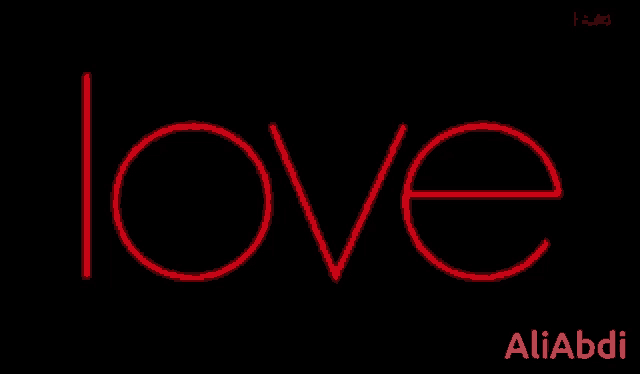 a black background with the word love in red letters