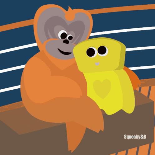 squeaky & b is written on the bottom of a picture
