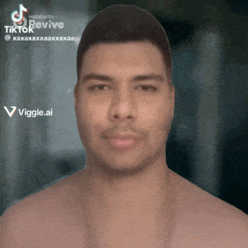 a man without a shirt is being made by tiktok revive