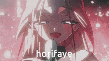 a cartoon of a girl with the word horifaye on it
