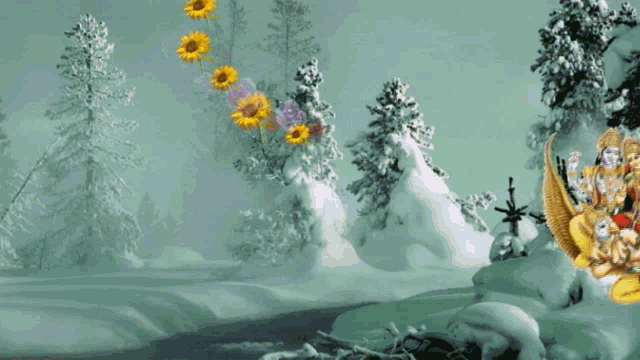 Jai Hari Vishnu Couple GIF - Jai Hari Vishnu Couple Snow GIFs