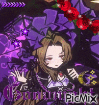 a picture of a girl with roses and the word picmix on the bottom