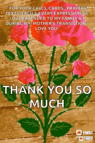 a thank you so much card with roses on it