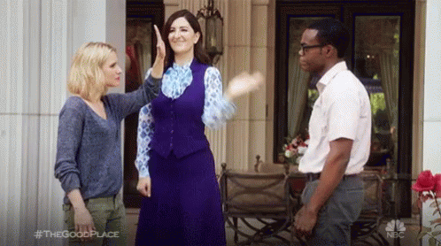 Nbc The Good Place GIF - Nbc The Good Place High Five GIFs