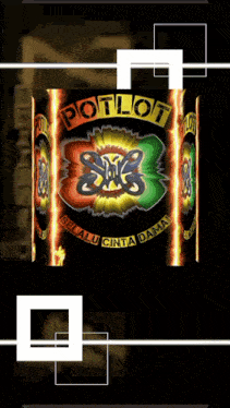 a picture of a potlot logo with a black background