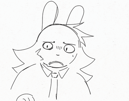 a black and white drawing of a rabbit wearing a bow tie and sticking its tongue out .
