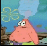 patrick star from spongebob squarepants is smoking a cigarette while standing next to spongebob .