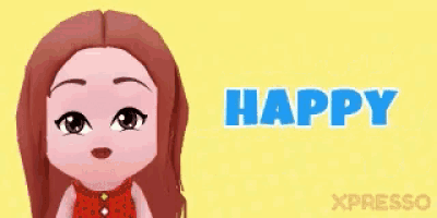 a cartoon girl is smiling in front of the words happy birthday marwa 1/9