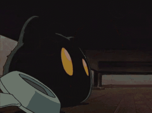 a cartoon character blowing soap bubbles with a telephone