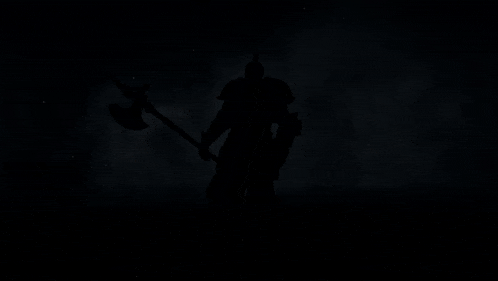 a knight in gold armor is standing in front of a black background