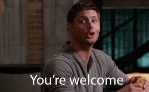 Youre Welcome Dean Winchester GIF - Youre Welcome Dean Winchester Supernatural GIFs
