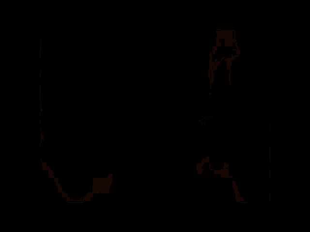 a woman in high heels is dancing in a room with a chandelier