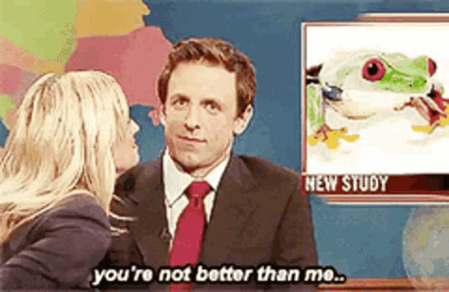 Youre Not Better Than Me Frog GIF - Youre Not Better Than Me Frog Snl GIFs
