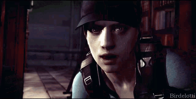 a video game character says " no " in a close up