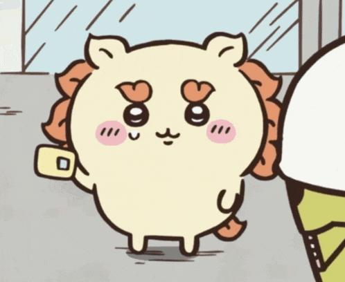 a cartoon drawing of a lion with a heart shaped face