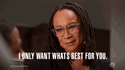 a woman with dreadlocks and glasses says i only want what 's best for you