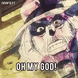 a drawing of a man with the words oh my god