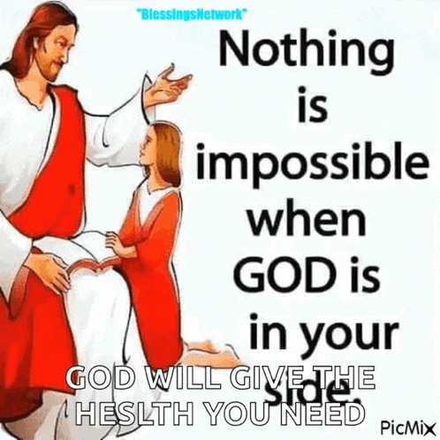 jesus is kneeling down next to a little girl and giving her a bible .