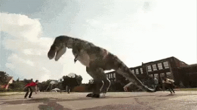 恐龙 跳绳 搞笑 恶搞 萌 GIF - Dinosaur Skipping Funny GIFs