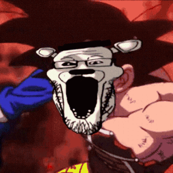 a cartoon of a man with a beard and glasses screaming