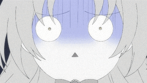 a cartoon girl with a surprised look on her face .
