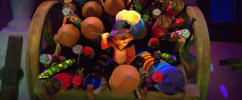 Puss In Boots Fireworks GIF - Puss In Boots Fireworks Explosion GIFs