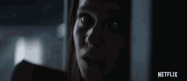 a close up of a woman 's face with netflix written on the bottom right