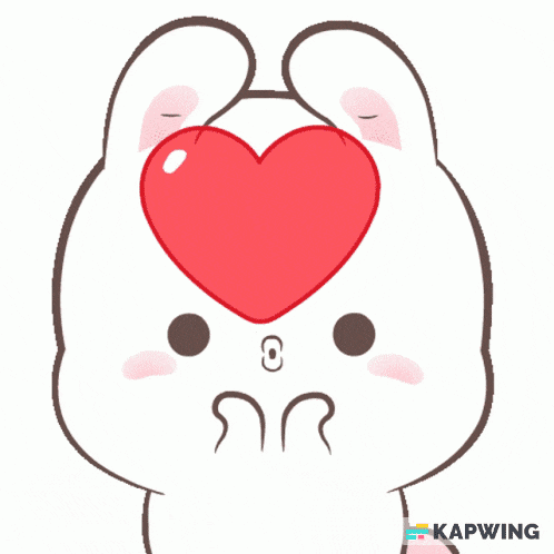 a cartoon rabbit with a heart on its head and the name jaana